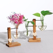 Test Tube Flower Vase Wooden
