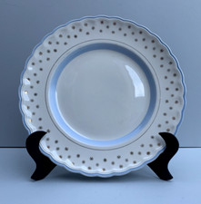 Woods Ivory Ware Cream Plate Pale Blue and Carat Gold Star Pattern Vintage