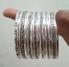 Set Of 14 Bangle Solid 925 Sterling Silver Handmade Women Designer Bangle, M290