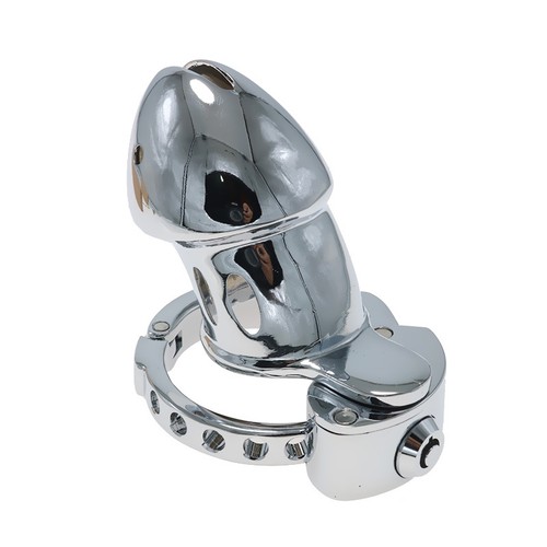 Steel plated male chastity - steel,