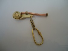 BOSUN WHISTLE KEY RING BRASS &