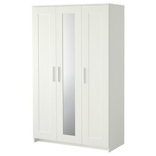 New IKEA BRIMNES Wardrobe With 3 Doors White 117x190 cm Heavy Duty Durable