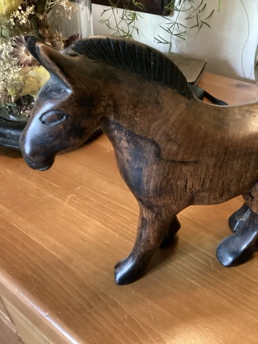Carved wooden horse - wooden, figurine