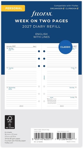 Filofax personal 2027 - 2027, week