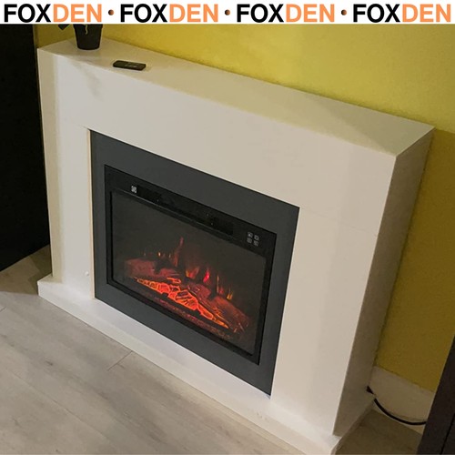 Electric fireplace suite white - suite,