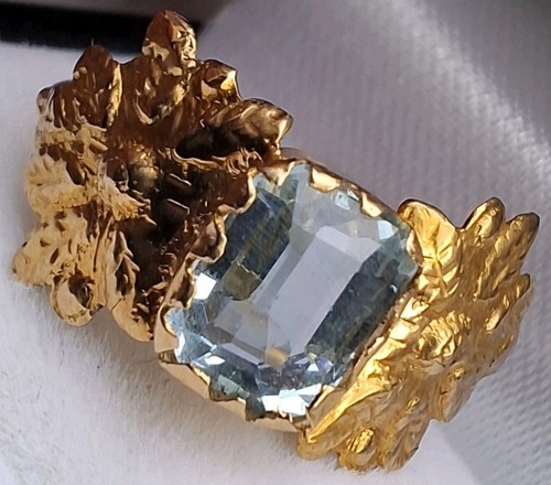 18ct gold aquamarine antique - gold,
