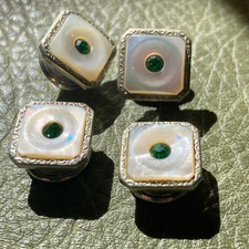 Vintage Baer & Wilde Kum-Apart USA marked silver tone snap cufflinks Art Deco