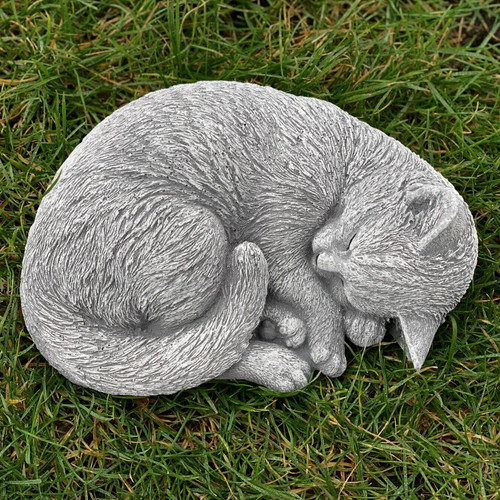 Lying cat statue sleeping - lying,