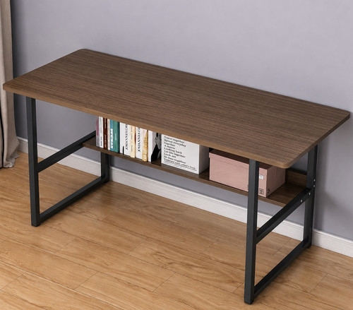 Modern wooden computer desk - computer,