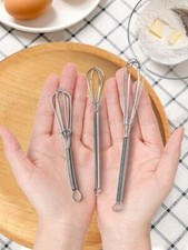 1PC Mini Stainless Steel Egg Whisk Classic Beater Kitchen Silver