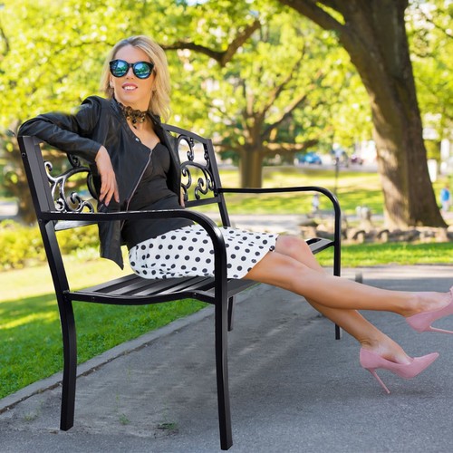 Patio park bench metal - patio,