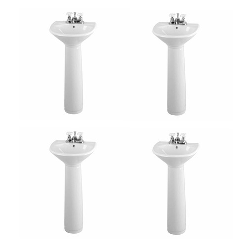 White bathroom sink pedestal - bathroom,