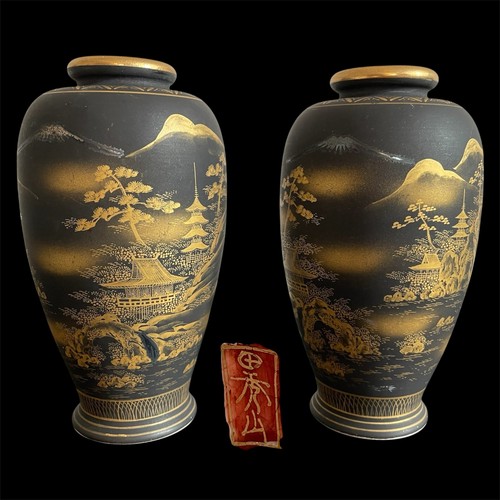 Pair antique japanese satsuma - pair,