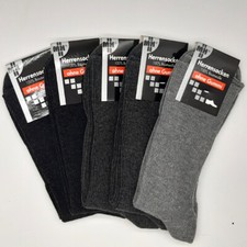 5 Pair MH Socks without Elastic 100% Cotton 1/1 Ribbed Grey Tones 39 To 46