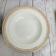 2 Art Deco 1916 LOSOL WARE Antique Lipped Soup Bowls Keeling & Co Gold Rim #C