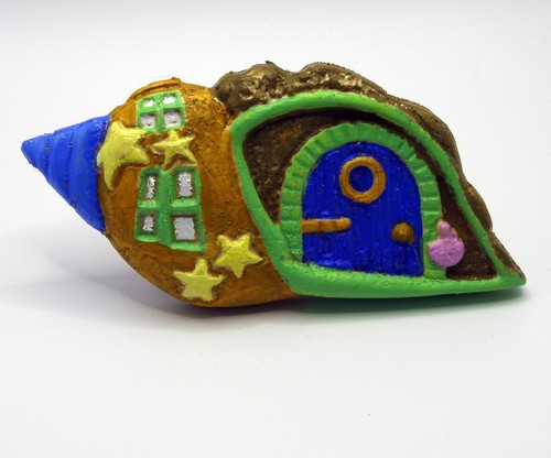 Wood fairy door seashell - wood,