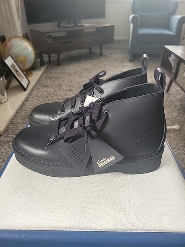 Clarks black leather desert - clarks,