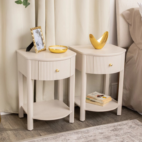 Pair reeded one drawer - of,