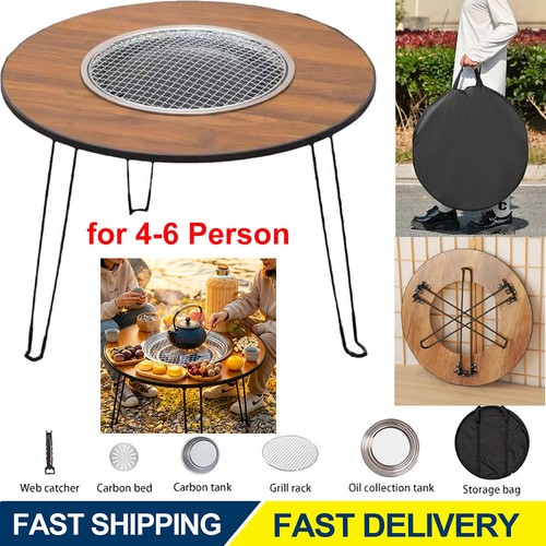 Folding round camping table - folding,