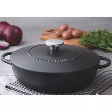 Tramontina Enamelled Cast Iron Shallow Casserole Dish 28cm Oven Safe 4.1L Braise