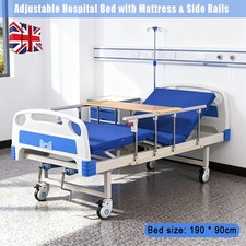 Manual Elderly Care Bed Home Hospital Nursing Bed With Mattress&Dining Table