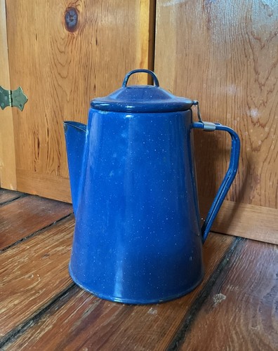 Vtg blue speckled - speckled, ware