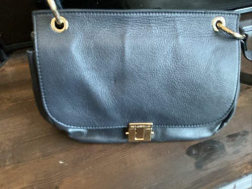 Navy leather cross - bag, by