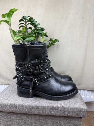 Leather biker boots - , brown