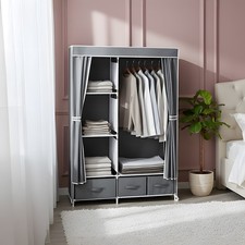 Large Fabric Canvas Wardrobe
