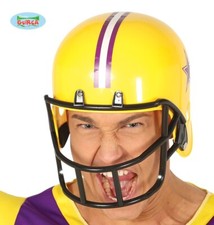 Mens American Football Fancy Dress Helmet Yellow New fg.