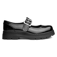 Lilley Girls Shoes Black Kids School Buckle Patent Gripped Rita SIZE