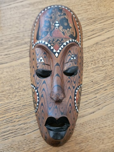 Carved wooden tribal mask - wooden,
