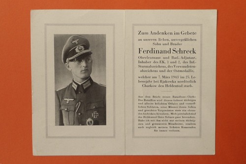 Ww2 german death card officer - ww2,