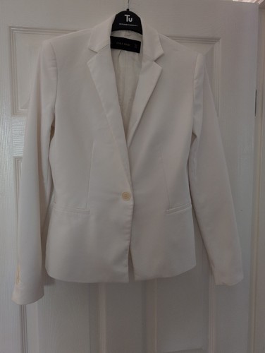 Lovely zara white blazer smart - white,