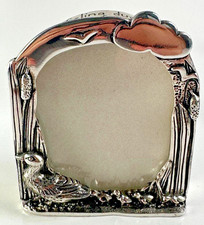 Vintage MASJ 1984 Silver Plated Carved Silver Scenes Selina Duck Photo Frame