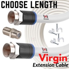 VIRGIN MEDIA EXTENSION CABLE LEAD KIT FOR TV BROADBAND TIVO SUPERHUB WITH CLIPS