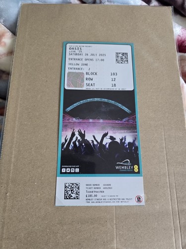 Oasis ticket wembley - oasis,