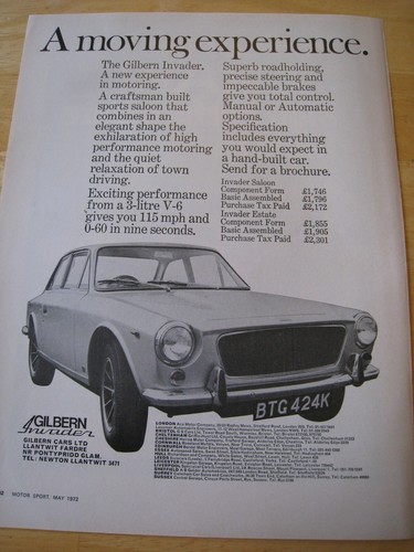 Gilbern invader car 1972 - car,
