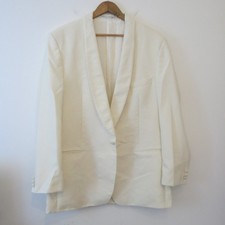 Marks Spencer Tuxedo Dinner Jacket 4 Cream Ivory Off White Shawl Lapel Evening.