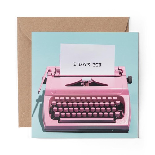Blank greeting card pink - greeting,