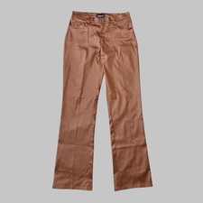 vintage 2000s y2k boot cut flared Space Girlz shiny copper metallic pants 9 M/L