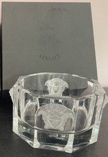 Versace Rosenthal Glass Crystal Wine Bottle Holder NEW Medusa Authentic Cert