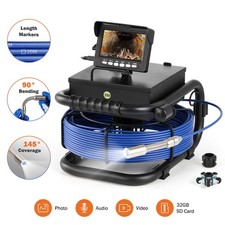 Smart 30M Drain Sewer Pipeline Endoscope Inspection Camera 4.3" Monitor 1000TVL