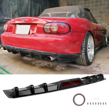 For Mazda Miata MX-5 NA NB Gloss Rear Bumper Diffuser Spoiler Lip Splitter Fins