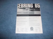 1965 MG Austin Healey Sprite MGB Midget Vintage Ad "Sebring '65"