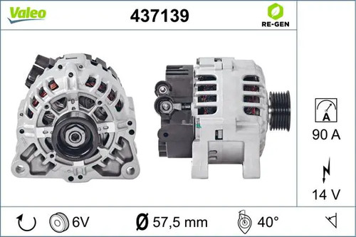 Alternator with ribbed belt - alternator,