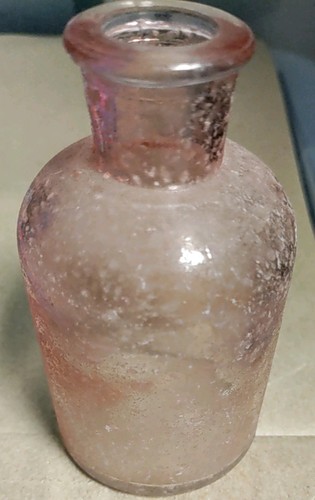 Opalescent aqua glass bottle - opalescent,