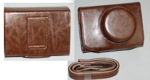 Coffee leather camera - leather, case