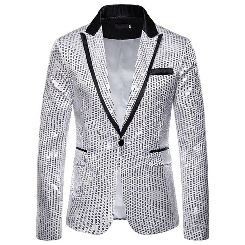 Men one button jacket bling - men,