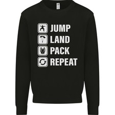 Skydiving Jump Land Pack Funny Skydiver Kids Sweatshirt Jumper